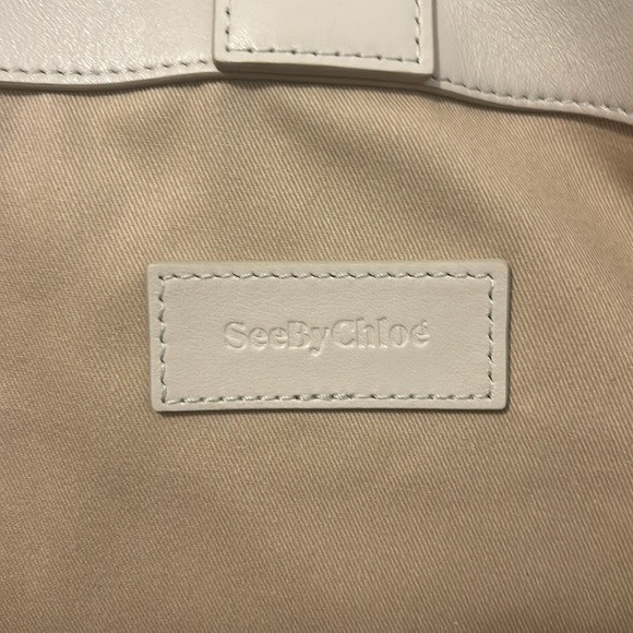 See by Chloé Tilda Leather Braided Tote In Cement Beige - Picture 14 of 16